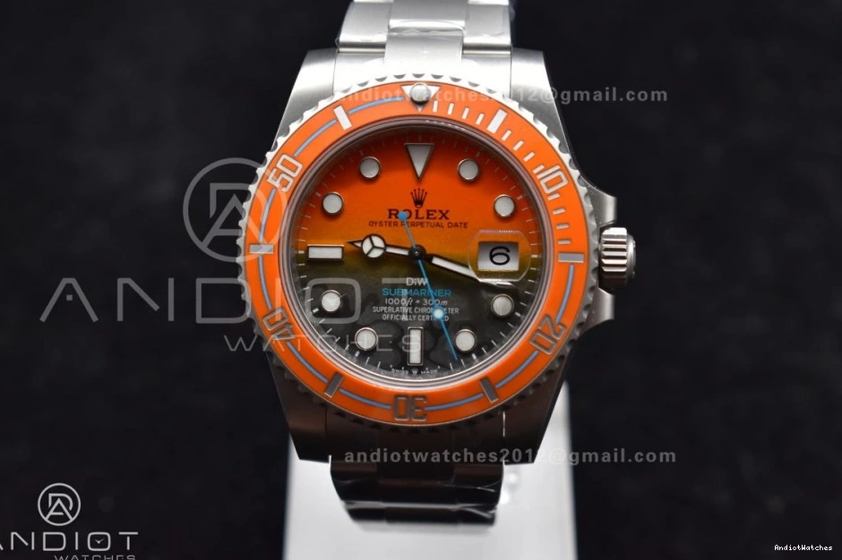 Edition Ceramic Best on Orange DIW Stretchable Submariner SS Orange VSF Dial 1161 Bezel VS 1:1 Black Sandblasted Bracelet 0118